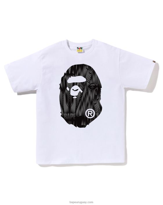 camiseta de cabeza grande de corredor de velocidad hombres blanco 26D80269 A Bathing Ape