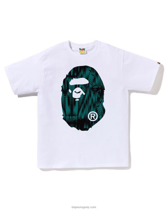 camiseta de cabeza grande de corredor de velocidad hombres blanco 26D80270 A Bathing Ape