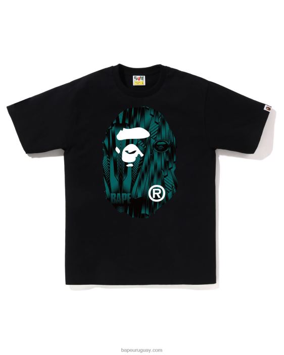 camiseta de cabeza grande de corredor de velocidad hombres negro 26D80267 A Bathing Ape