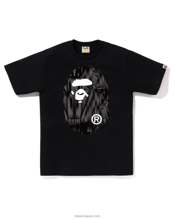 camiseta de cabeza grande de corredor de velocidad hombres negro 26D80268 A Bathing Ape