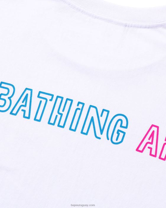 camiseta de calavera mexicana de neón de halloween hombres blanco 26D80379 A Bathing Ape