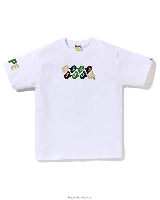 camiseta de camuflaje abc hombres blanco 26D8078 A Bathing Ape