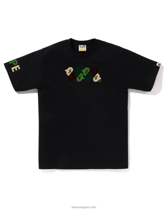 camiseta de camuflaje abc hombres negro 26D8075 A Bathing Ape