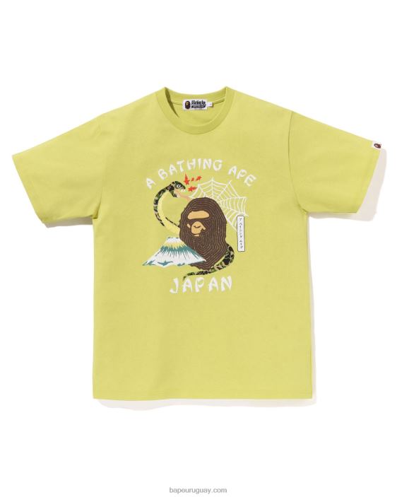 camiseta de la cultura japonesa hombres amarillo pastel 26D80116 A Bathing Ape