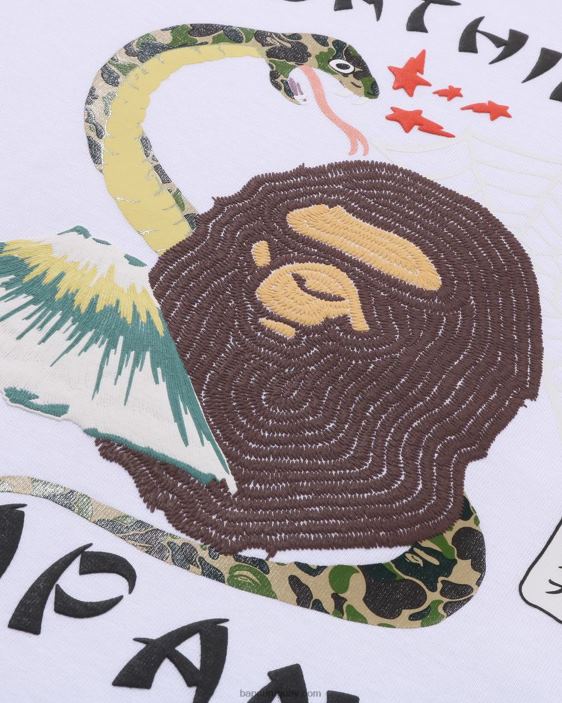 camiseta de la cultura japonesa hombres blanco 26D80115 A Bathing Ape