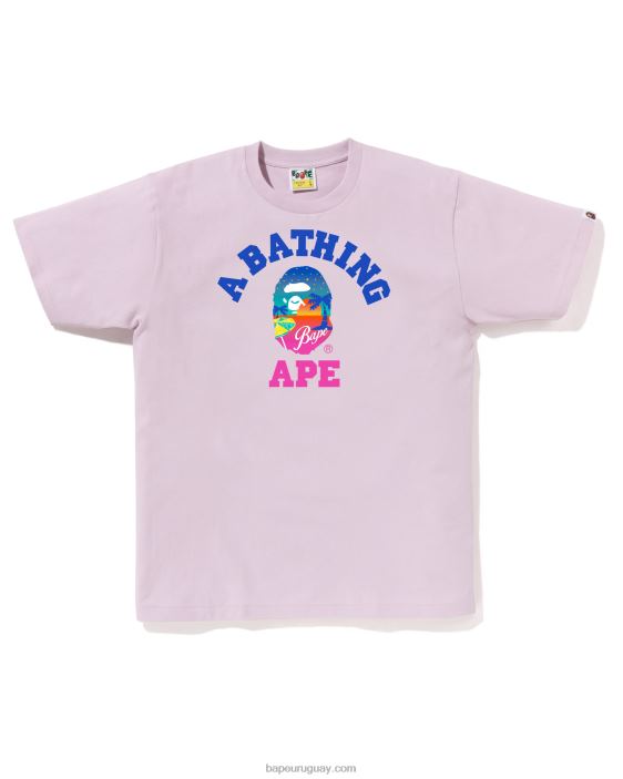 camiseta de playa al atardecer hombres lila pastel 26D8072 A Bathing Ape