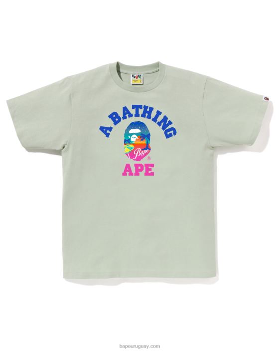 camiseta de playa al atardecer hombres verde claro 26D8071 A Bathing Ape