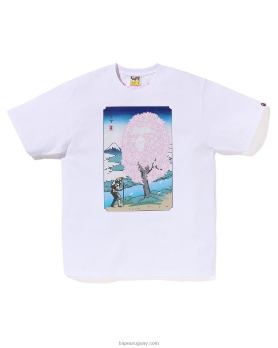 camiseta de sakura hombres blanco 26D80217 A Bathing Ape