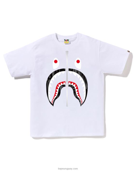 camiseta de tiburón corredor de velocidad hombres blanco 26D80276 A Bathing Ape