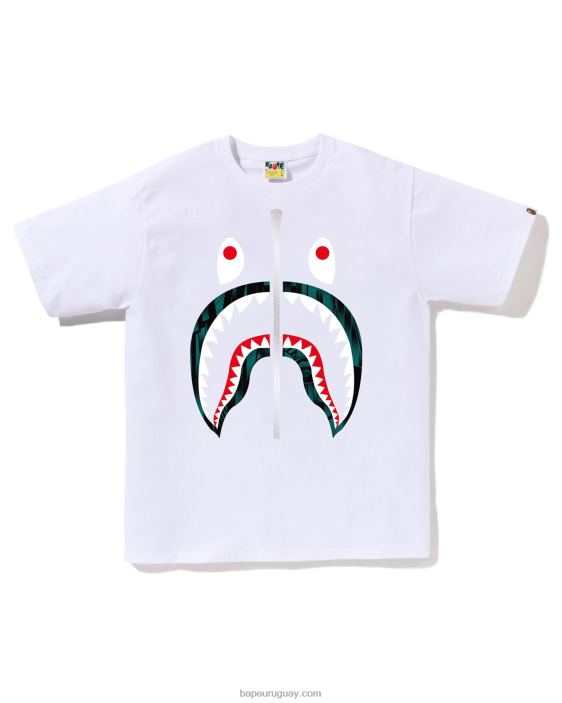 camiseta de tiburón corredor de velocidad hombres blanco 26D80277 A Bathing Ape