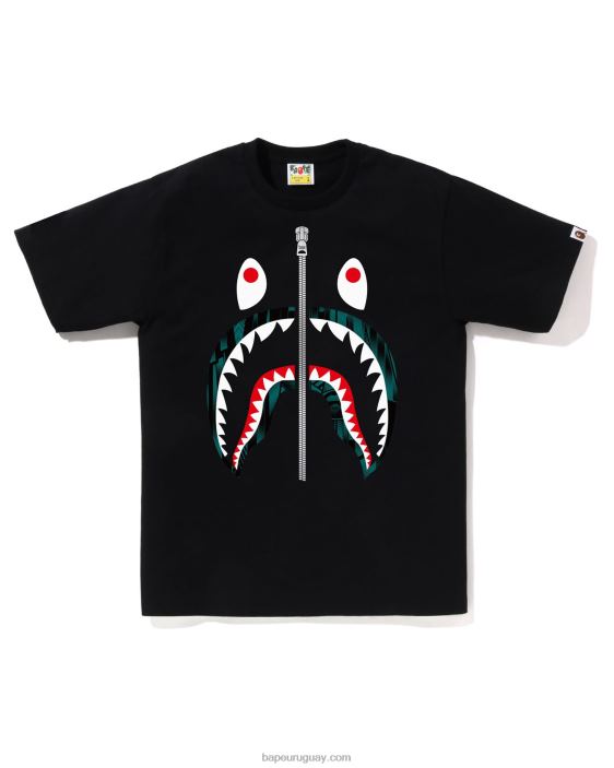 camiseta de tiburón corredor de velocidad hombres negro 26D80274 A Bathing Ape