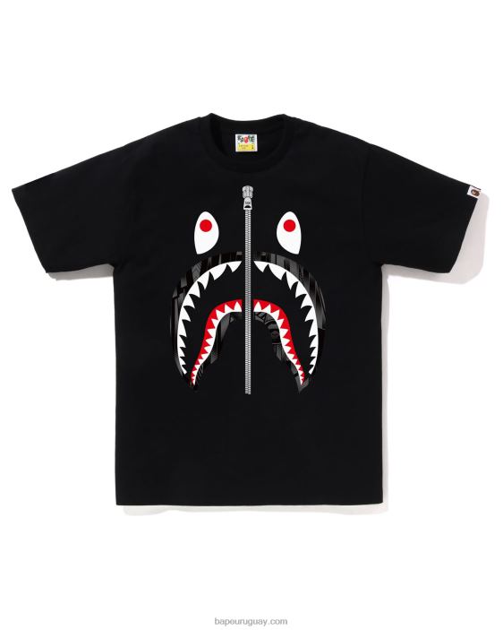 camiseta de tiburón corredor de velocidad hombres negro 26D80275 A Bathing Ape