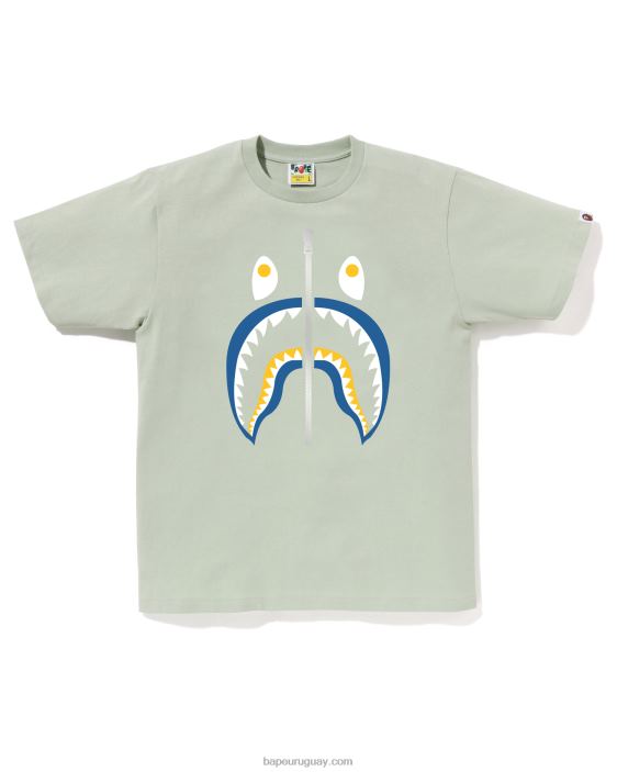 camiseta de tiburón de colores hombres ejercito verde 26D8028 A Bathing Ape