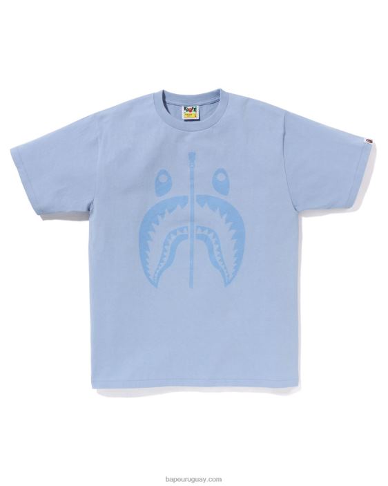 camiseta de tiburón de pigmento hombres azul claro 26D80280 A Bathing Ape