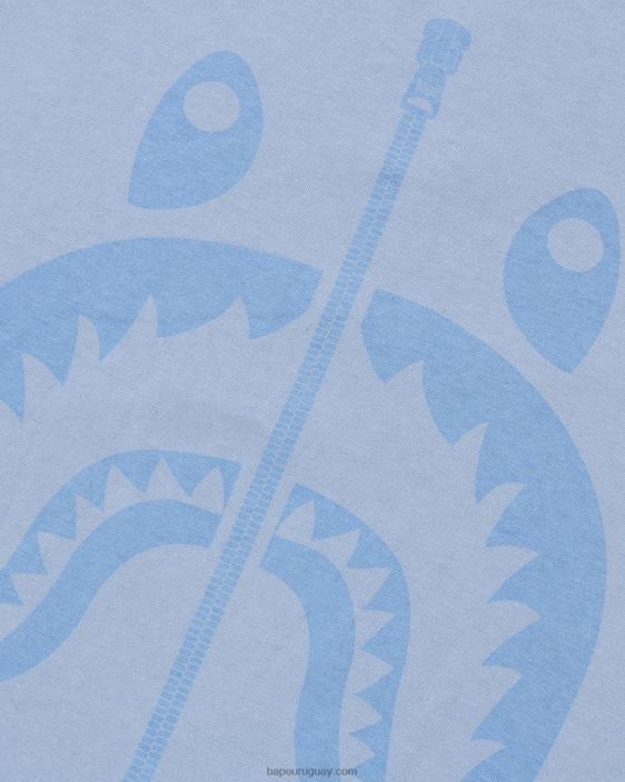 camiseta de tiburón de pigmento hombres azul claro 26D80280 A Bathing Ape