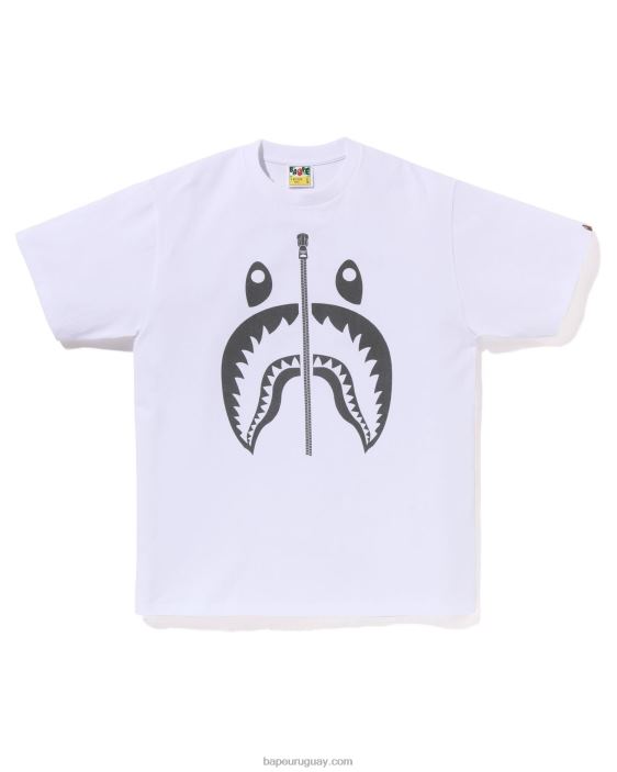 camiseta de tiburón de pigmento hombres blanco 26D80283 A Bathing Ape