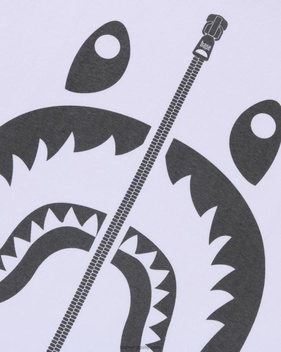 camiseta de tiburón de pigmento hombres blanco 26D80283 A Bathing Ape