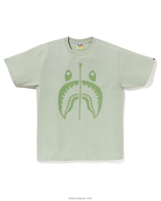 camiseta de tiburón de pigmento hombres verde claro 26D80281 A Bathing Ape