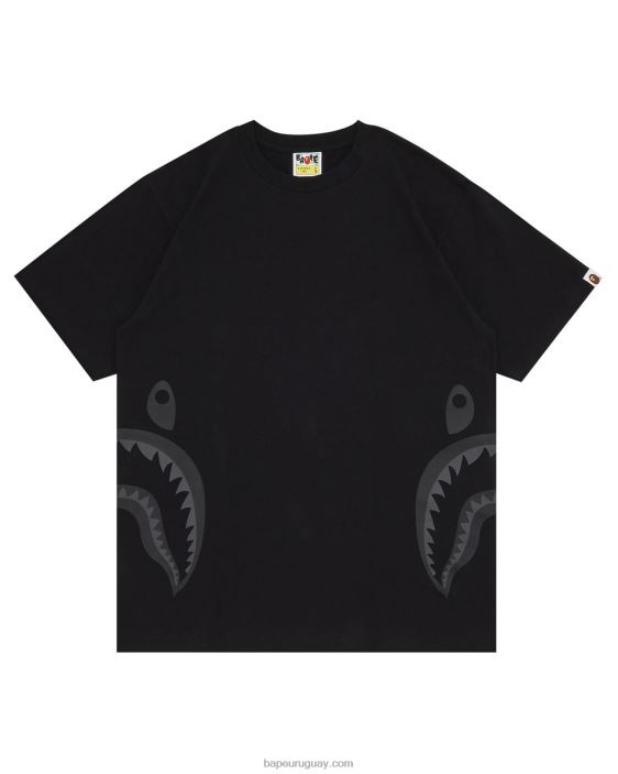 camiseta de tiburón lateral hombres negro 26D80321 A Bathing Ape