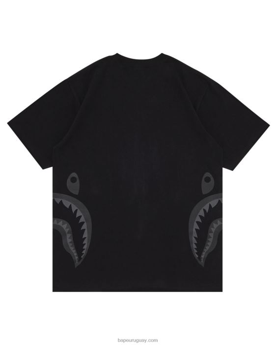 camiseta de tiburón lateral hombres negro 26D80321 A Bathing Ape