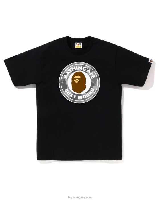 camiseta de trabajo ocupado de camuflaje de panal hombres negro 26D8065 A Bathing Ape