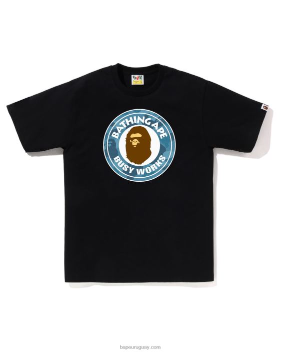 camiseta de trabajo ocupado de camuflaje de panal hombres negro 26D8066 A Bathing Ape