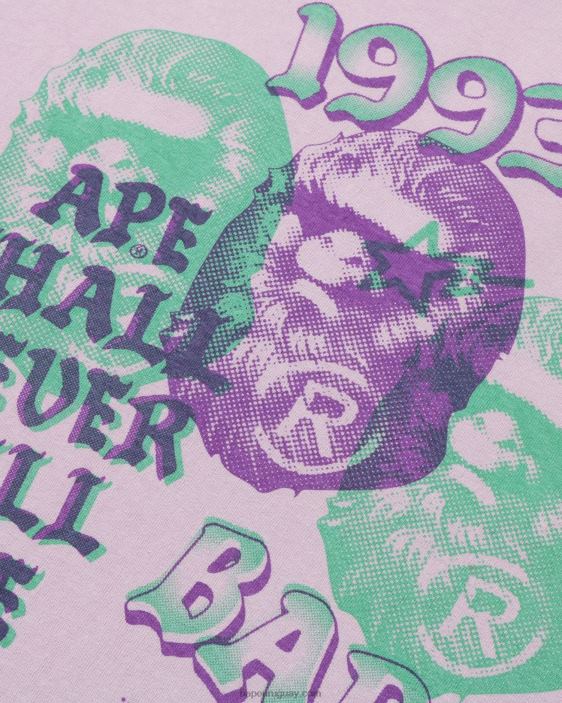 camiseta de tres cabezas de pigmento hombres uva ahumada 26D80155 A Bathing Ape