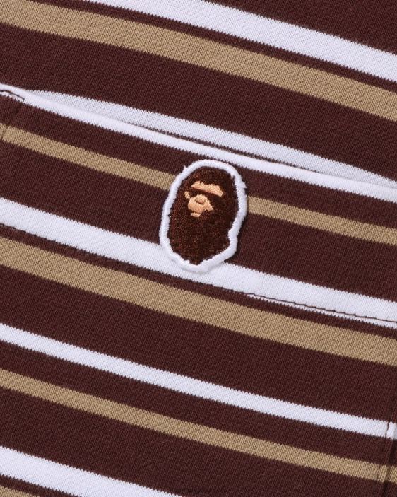 camiseta hoop one point de ajuste holgado hombres marrón 26D80117 A Bathing Ape