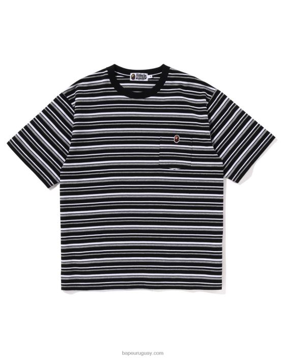 camiseta hoop one point de ajuste holgado hombres negro 26D80118 A Bathing Ape