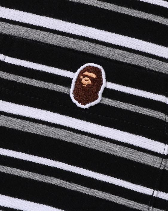 camiseta hoop one point de ajuste holgado hombres negro 26D80118 A Bathing Ape