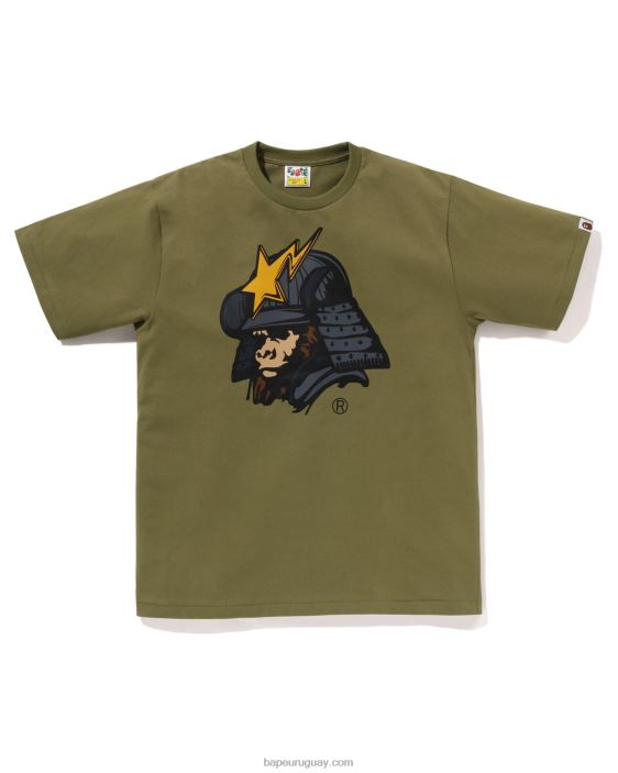 camiseta kabuto general hombres Musgo Verde 26D80124 A Bathing Ape