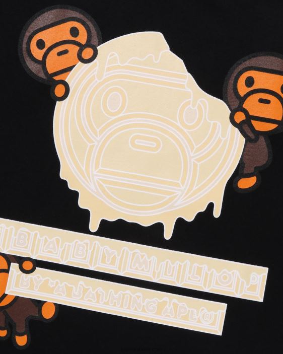 camiseta milo bebé chocolate san valentín hombres negro 26D80311 A Bathing Ape