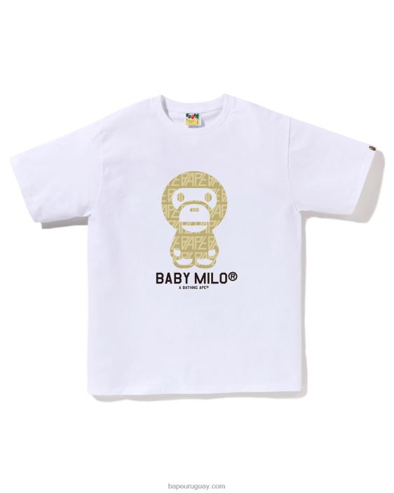 camiseta milo bebé con monograma del logo hombres blanco 26D80198 A Bathing Ape
