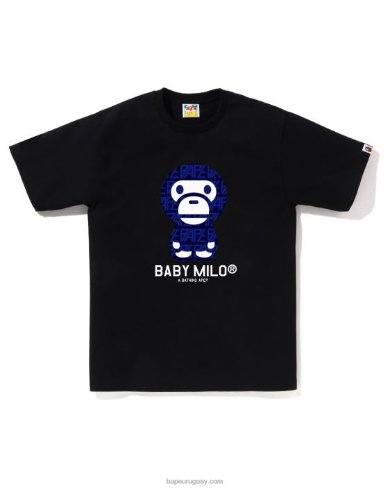 camiseta milo bebé con monograma del logo hombres negro 26D80195 A Bathing Ape