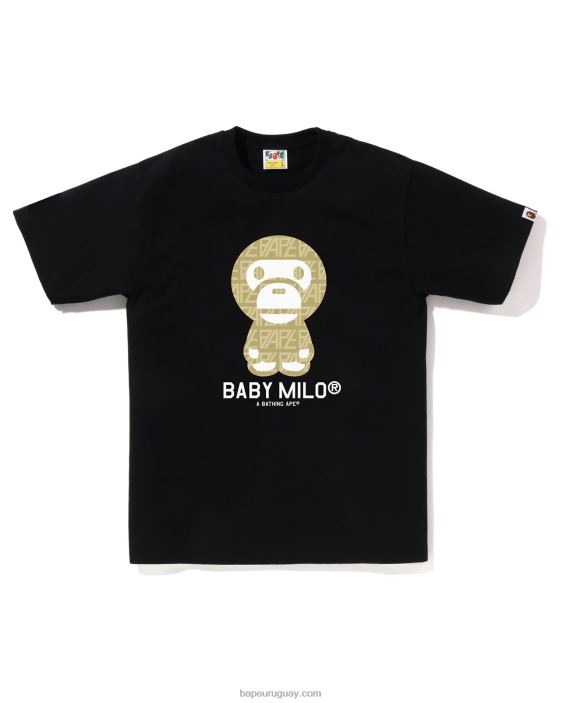 camiseta milo bebé con monograma del logo hombres negro 26D80196 A Bathing Ape
