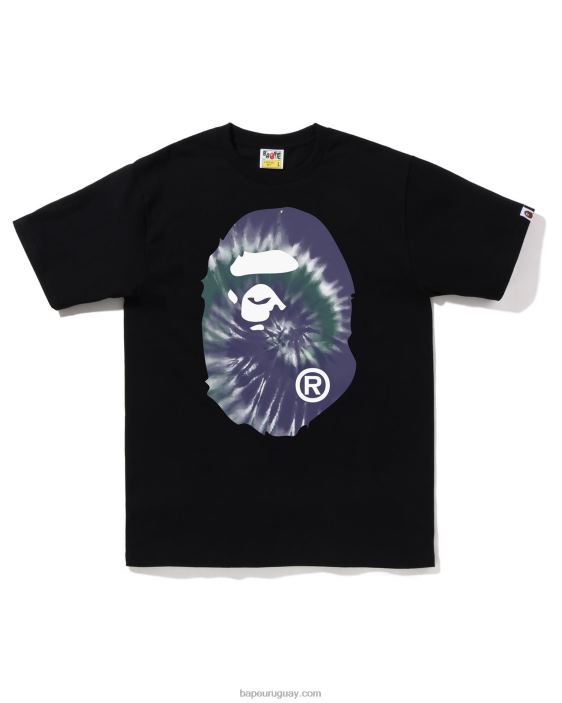 camiseta tie-dye con cabeza grande hombres negro 26D80380 A Bathing Ape