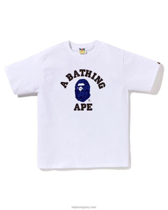 camiseta universitaria con monograma y logo hombres blanco 26D80204 A Bathing Ape
