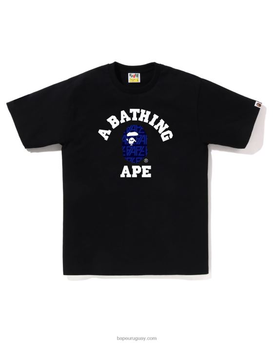 camiseta universitaria con monograma y logo hombres negro 26D80202 A Bathing Ape