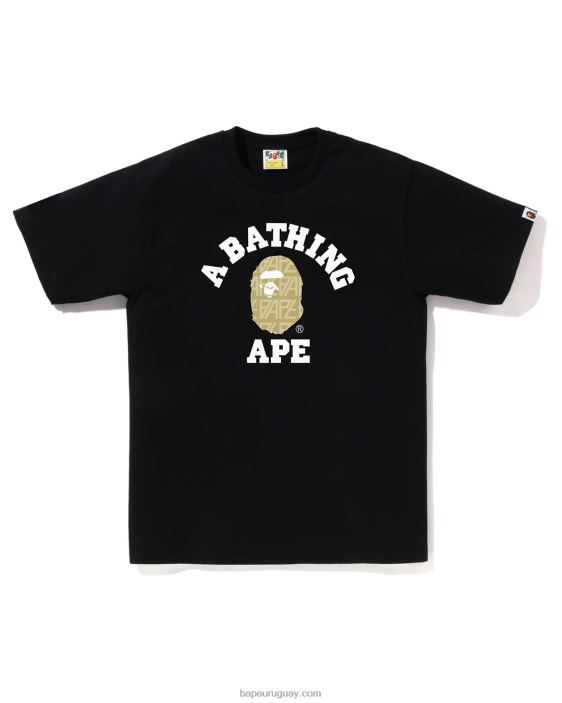 camiseta universitaria con monograma y logo hombres negro 26D80203 A Bathing Ape
