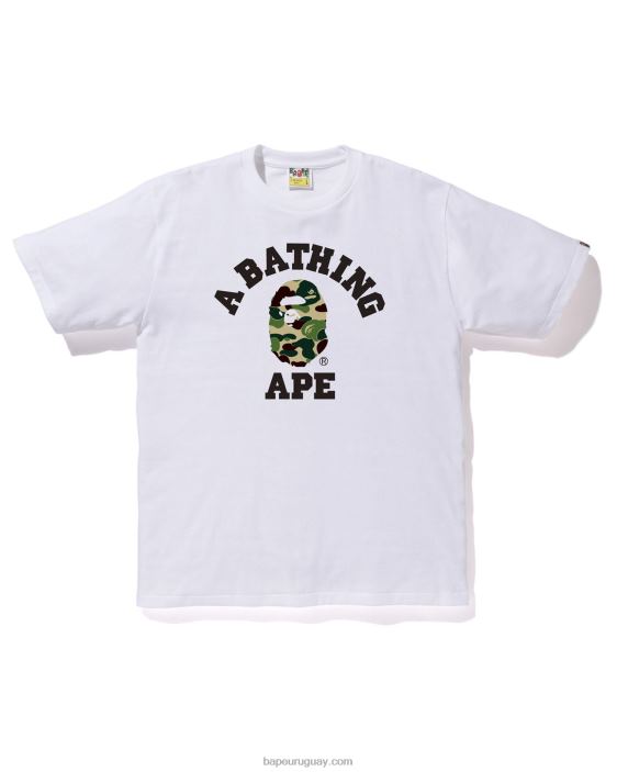 camiseta universitaria de camuflaje abc hombres blanco 26D80212 A Bathing Ape