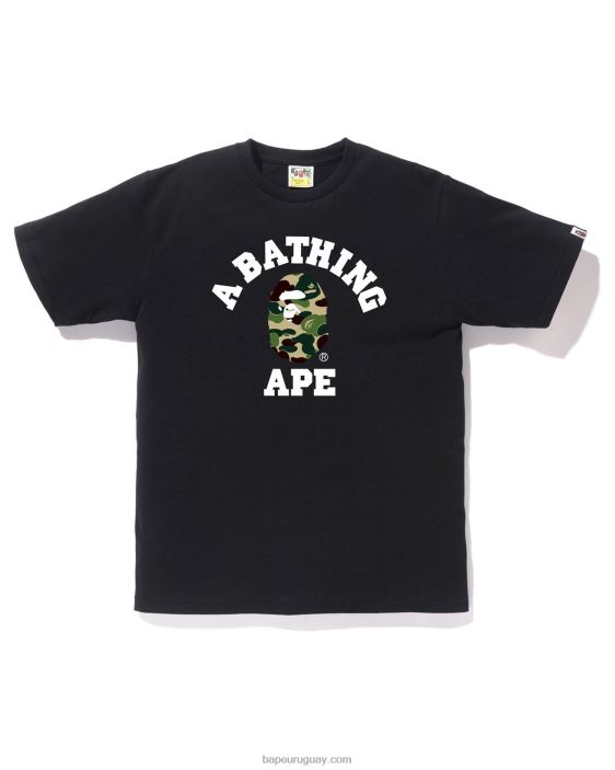 camiseta universitaria de camuflaje abc hombres negro 26D80209 A Bathing Ape