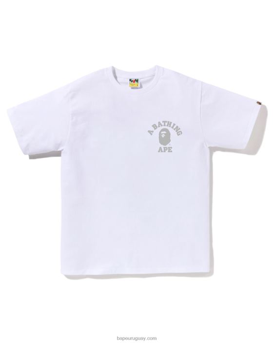 camiseta universitaria de camuflaje de nido de abeja hombres blanco 26D80265 A Bathing Ape