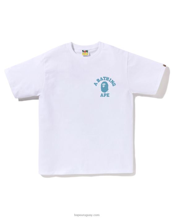 camiseta universitaria de camuflaje de nido de abeja hombres blanco 26D80266 A Bathing Ape