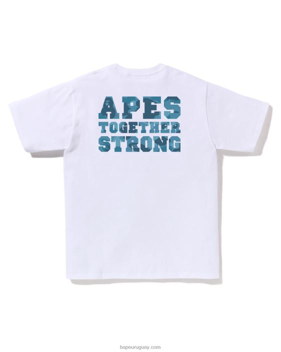 camiseta universitaria de camuflaje de nido de abeja hombres blanco 26D80266 A Bathing Ape