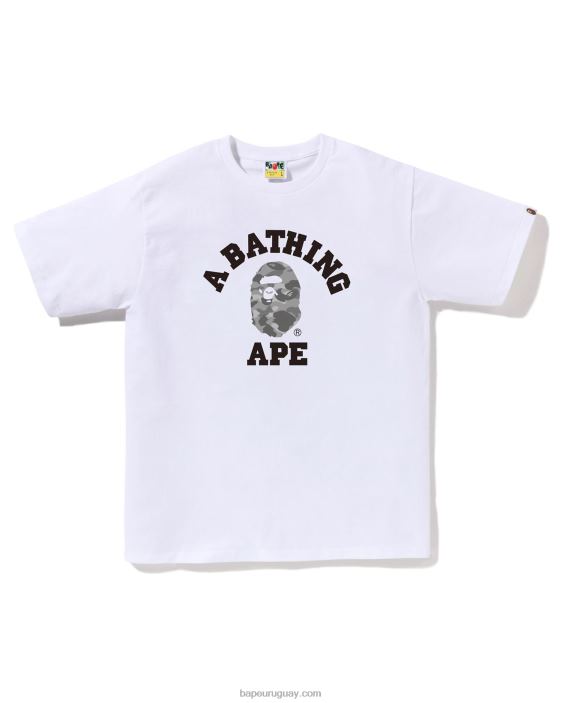 camiseta universitaria de camuflaje de nido de abeja hombres blanco 26D8082 A Bathing Ape