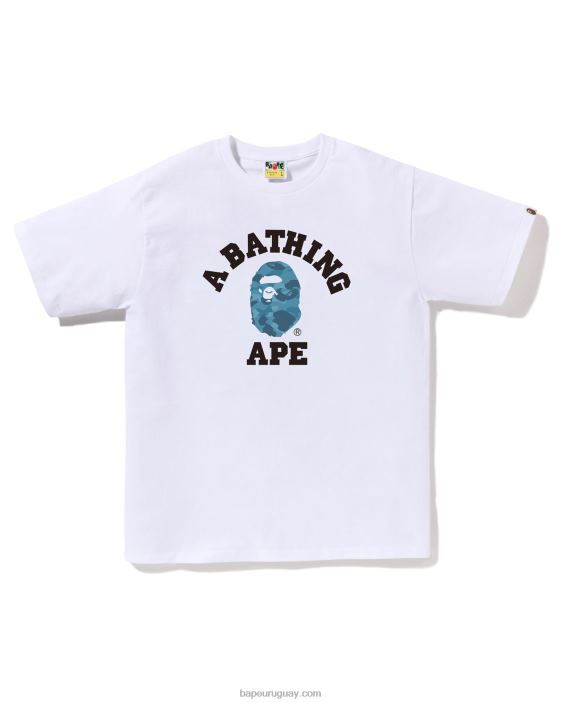 camiseta universitaria de camuflaje de nido de abeja hombres blanco 26D8083 A Bathing Ape