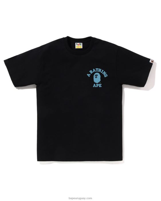 camiseta universitaria de camuflaje de nido de abeja hombres negro 26D80264 A Bathing Ape