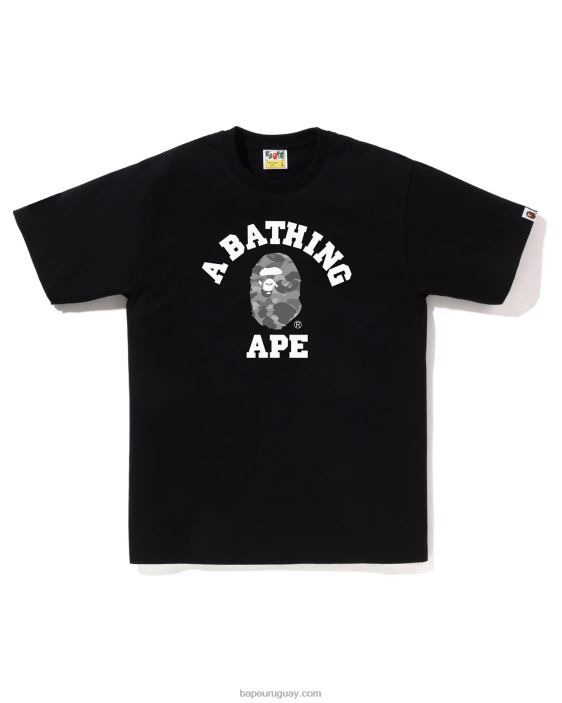 camiseta universitaria de camuflaje de nido de abeja hombres negro 26D8080 A Bathing Ape
