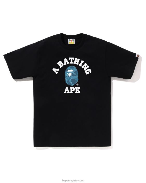 camiseta universitaria de camuflaje de nido de abeja hombres negro 26D8081 A Bathing Ape