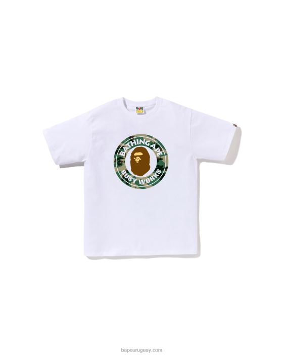 camiseta universitaria de camuflaje y bosque hombres blanco 26D80194 A Bathing Ape